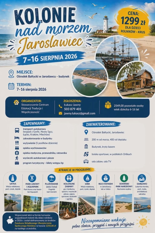 Oferta kolonii w Jarosławcu